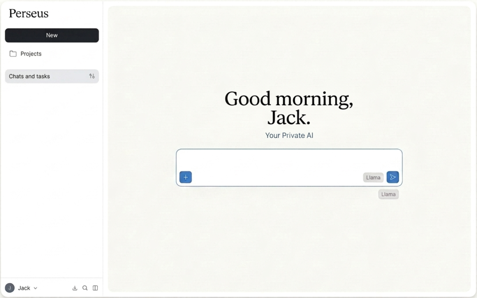 The Perseus interface on screen, asking a question